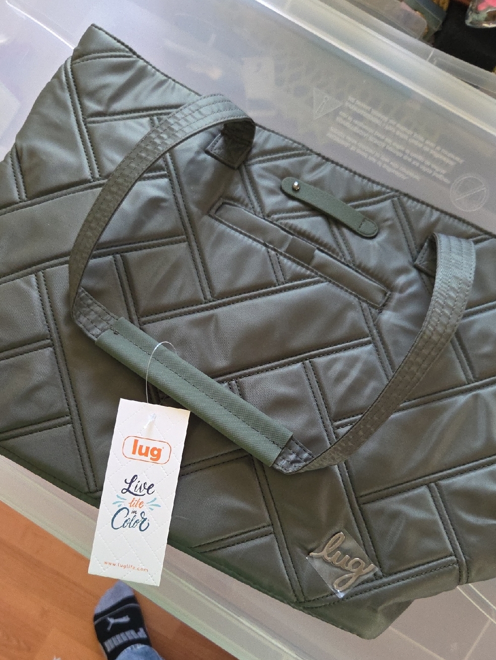 lug Quilted Tote Bag in Olive